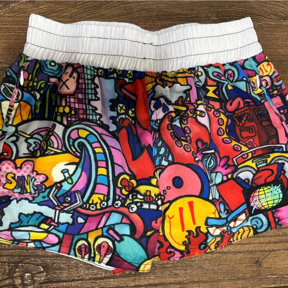 Women’s Slunks Sklunadoodles Print Shorts - Beach Volleyball - XXS